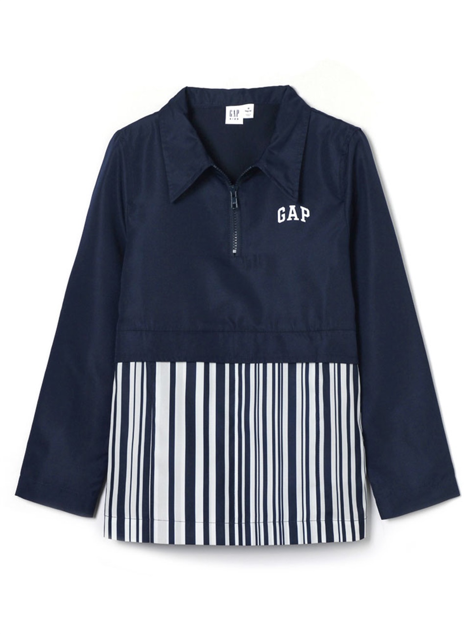 男童裝|Gap x CONSTANCE TSUI聯名 拼接設計拉鍊外套-海軍淺藍