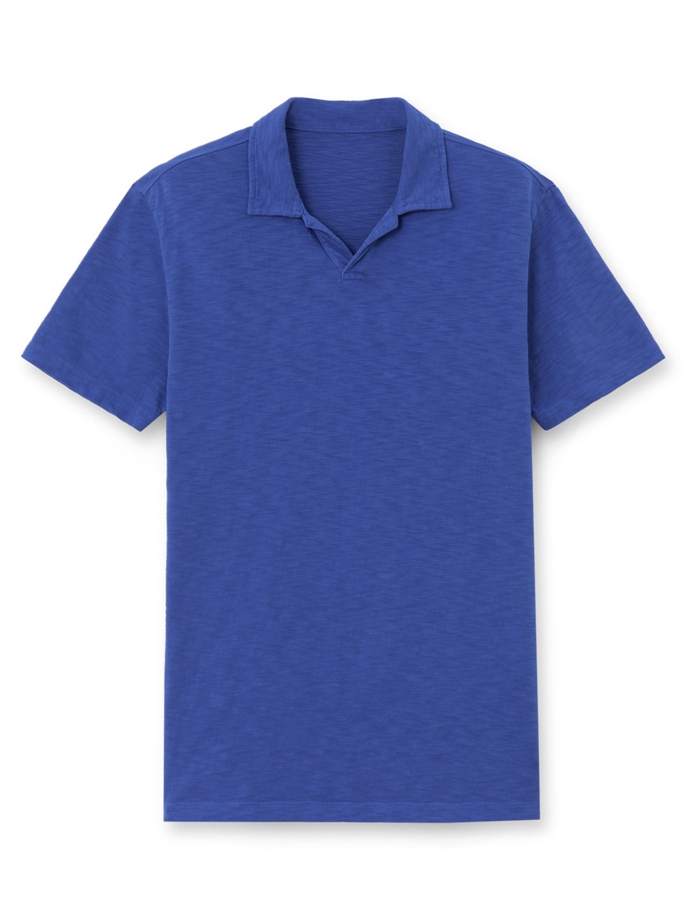男裝|舒適竹節針織短袖POLO衫-鈷藍色