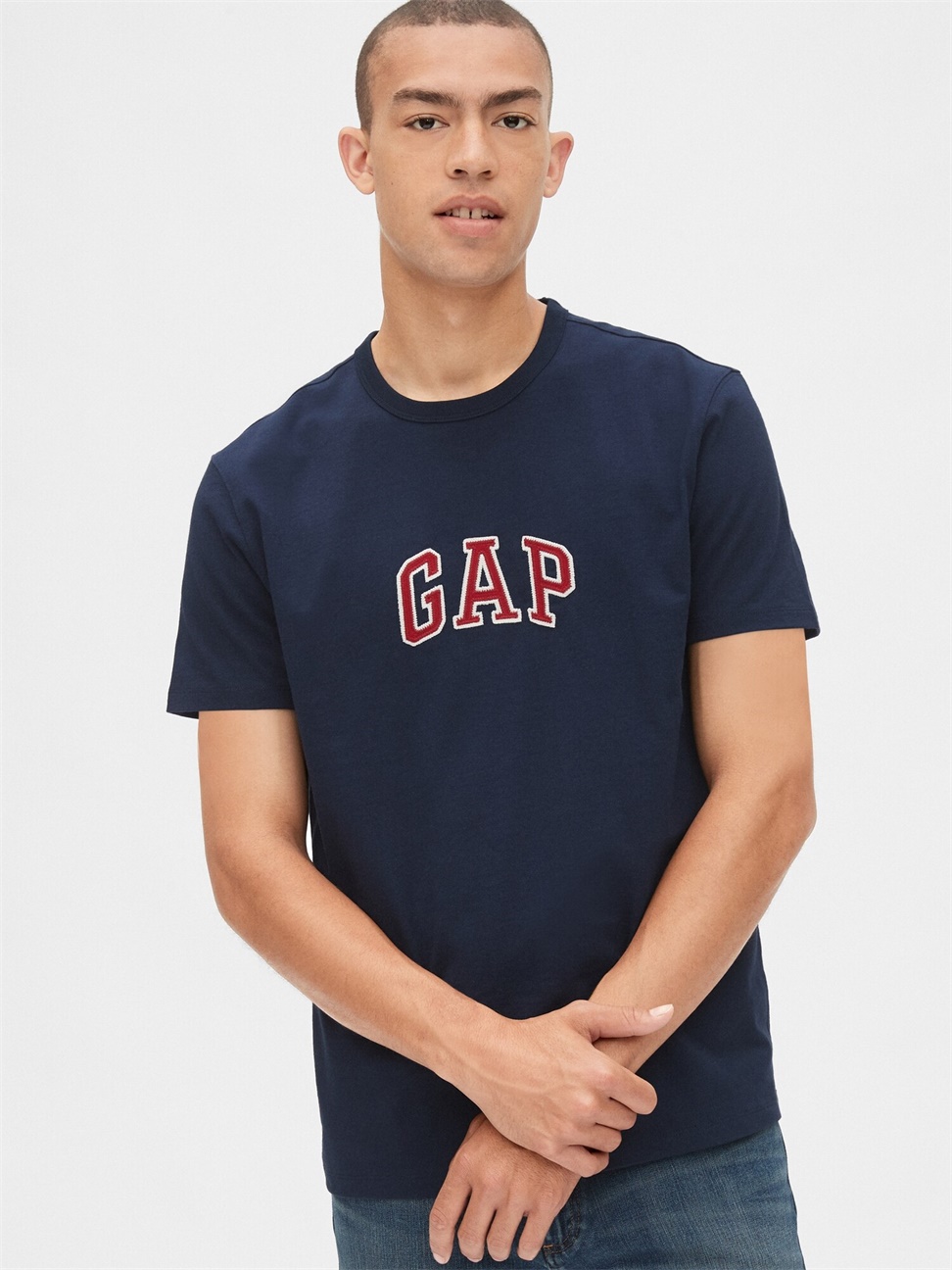 男裝|Logo圓領短袖T恤-海軍藍