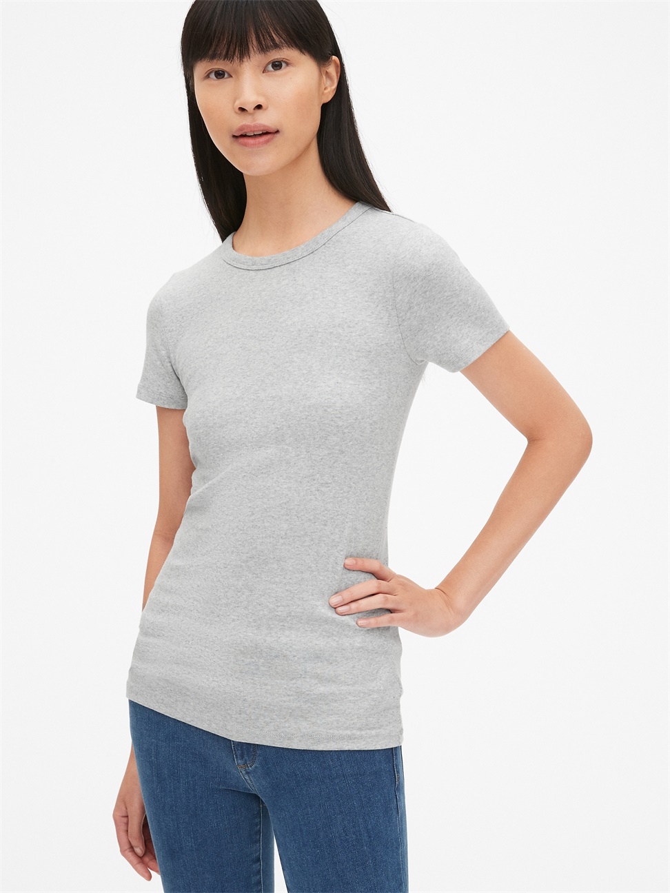 女裝|莫代爾圓領短袖T恤-石楠灰