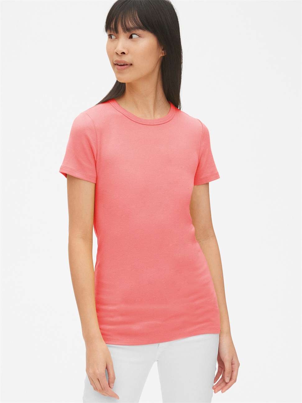 女裝|莫代爾圓領短袖T恤-玫粉色