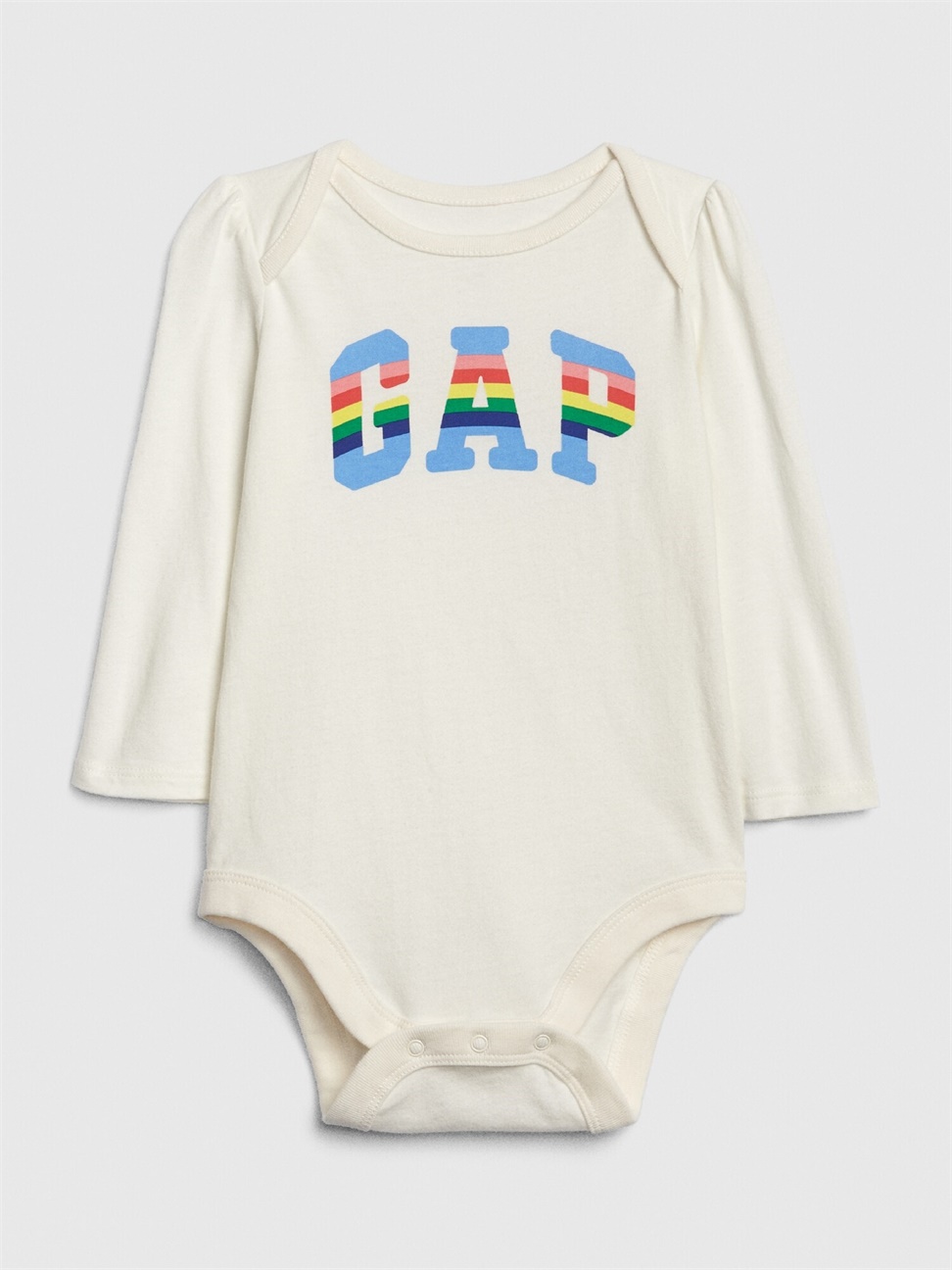 嬰兒裝|Logo柔軟長袖包屁衣-象牙白