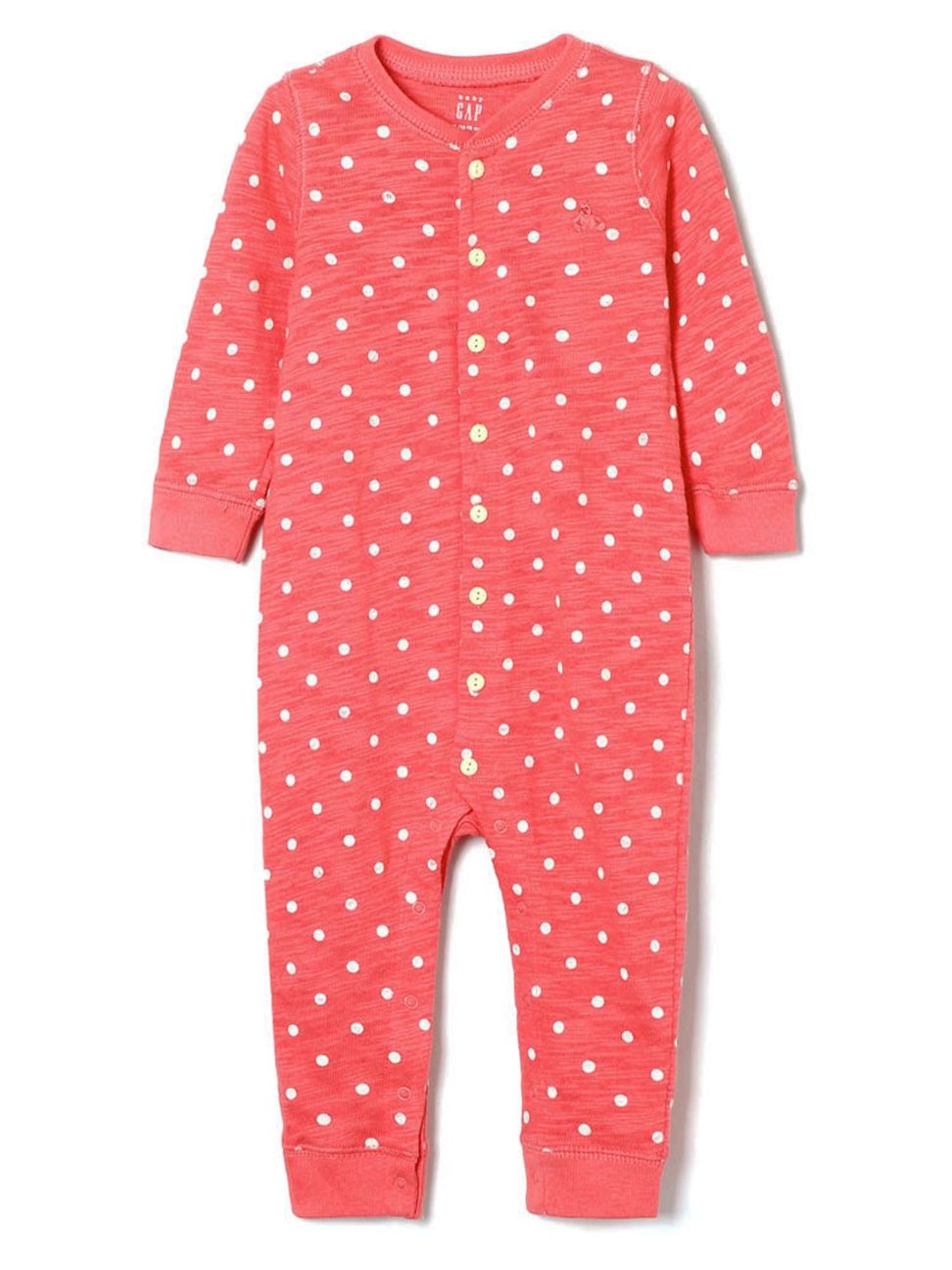 嬰兒裝|舒適柔軟長袖包屁衣-橙粉色