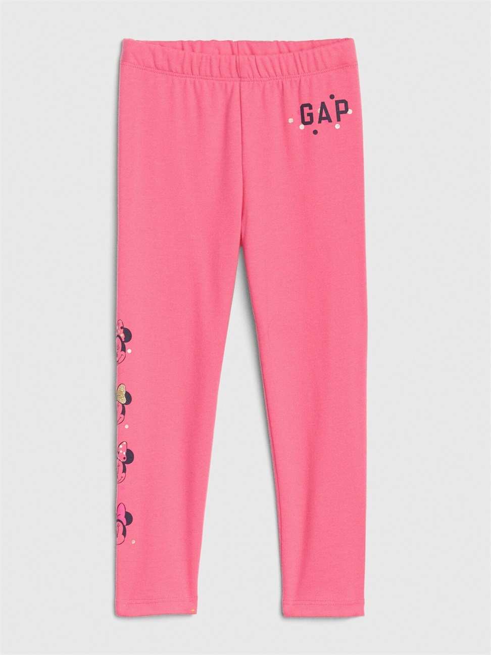 女幼童裝|Gap x Disney迪士尼聯名 米妮Logo鬆緊內搭褲-淺色粉