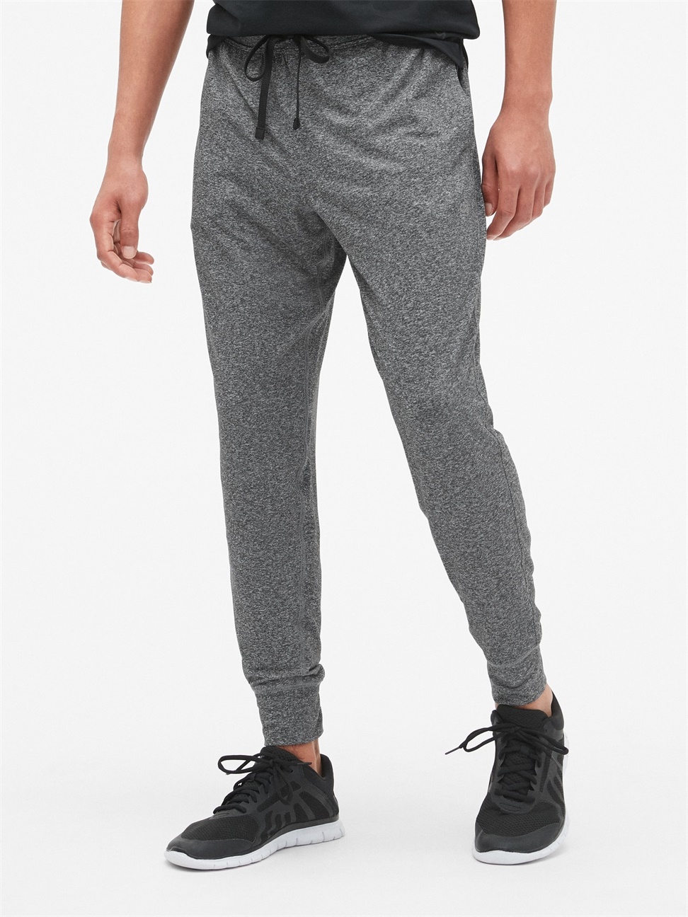 男裝|磨毛針織束口運動褲 Gap Fit運動系列-石楠灰