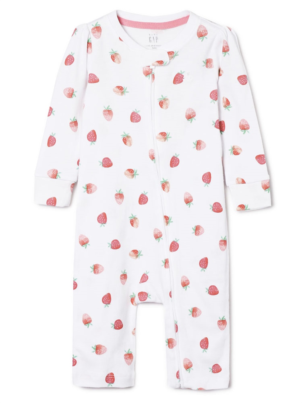 嬰兒裝|可愛草莓印花包屁衣-光感白