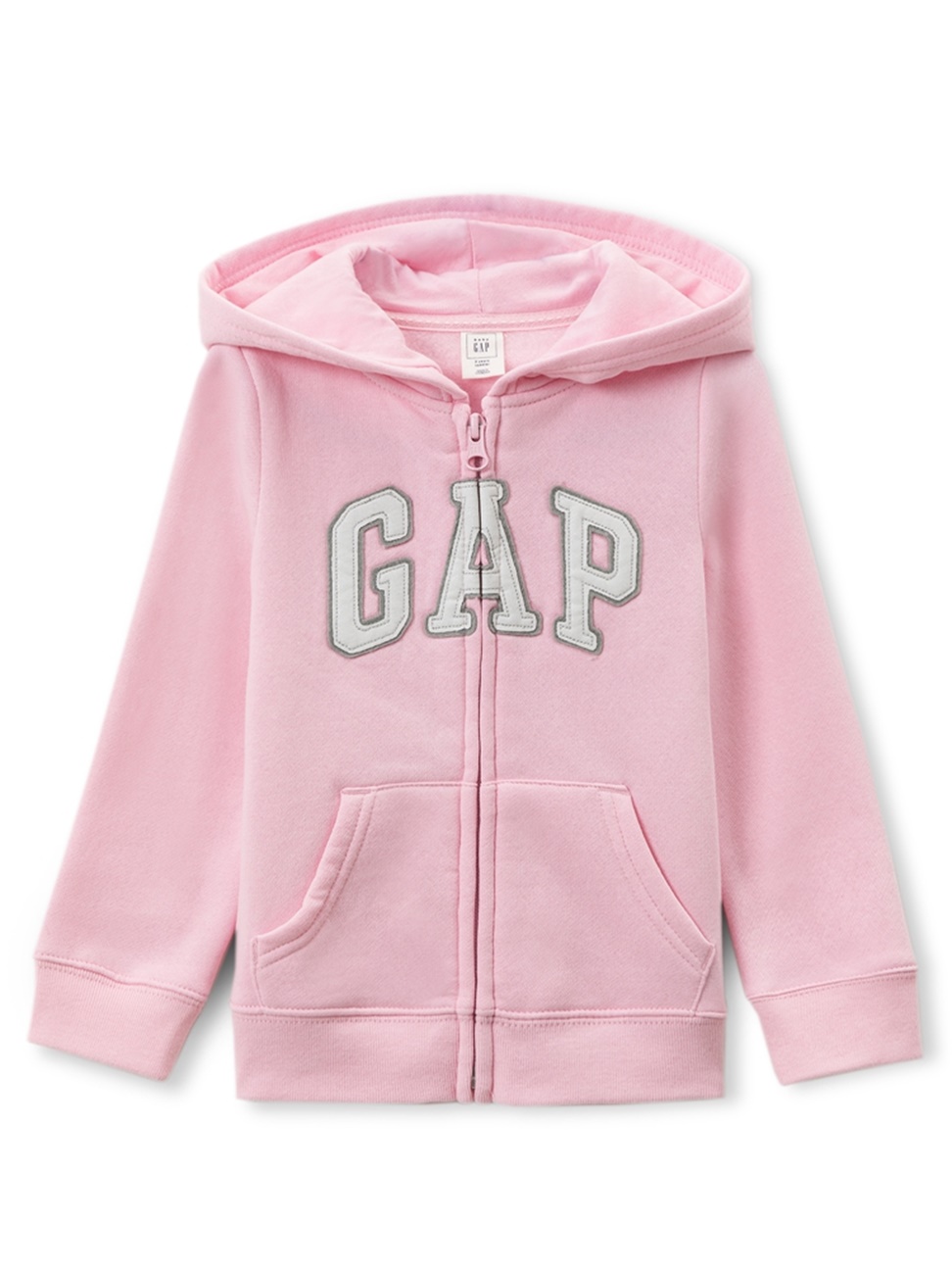 女幼童裝|Logo刷毛連帽外套-淺粉色