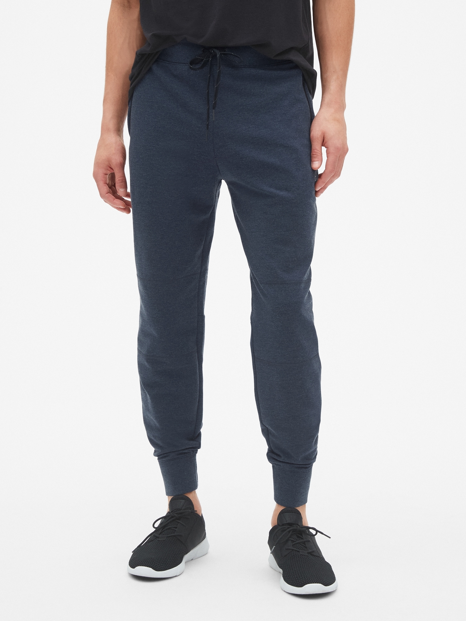 男裝|刷毛束口褲 Gap Fit運動系列-混合海軍藍