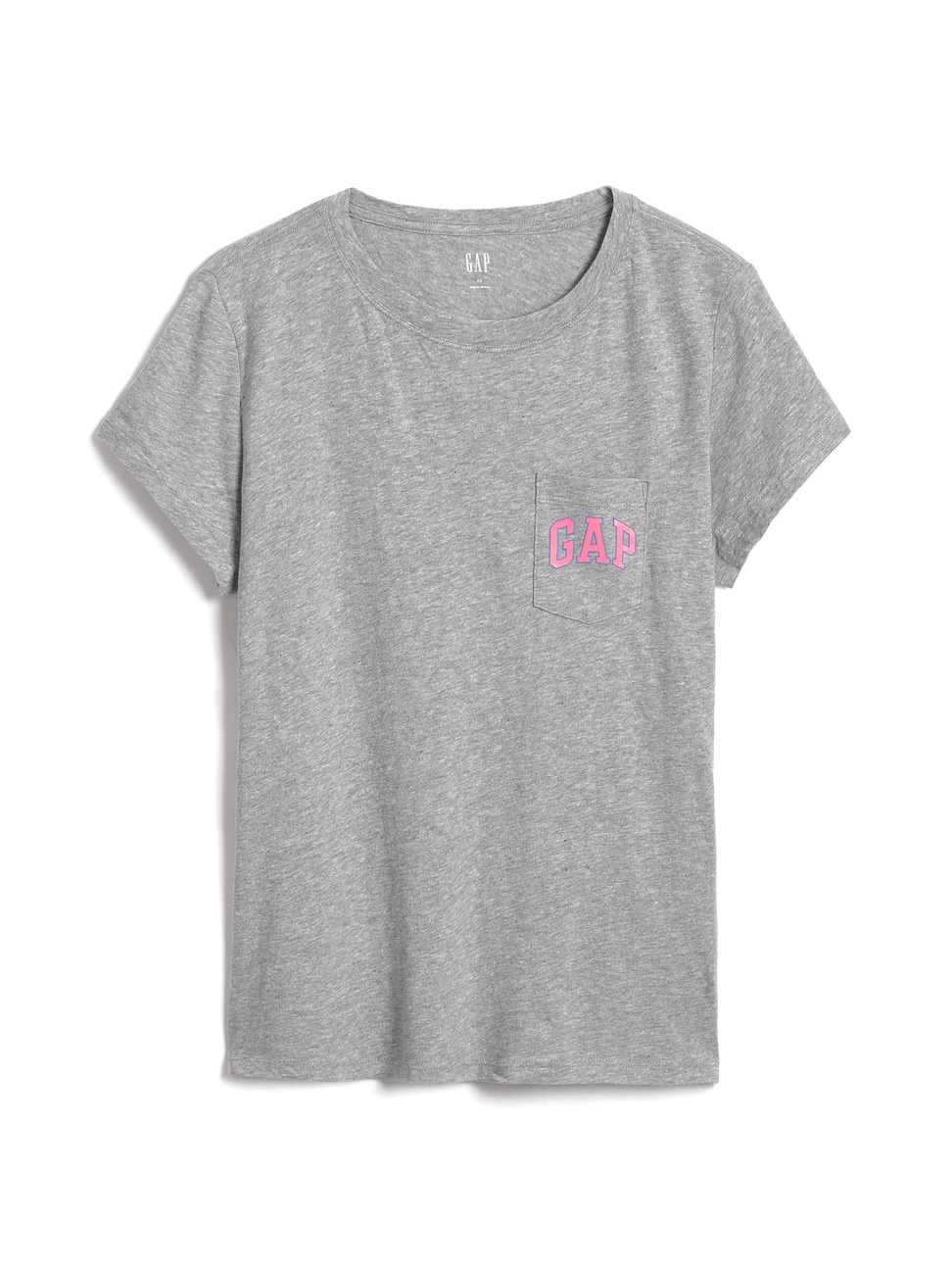 女裝|Logo棉質素色短袖T恤-亮麻灰色