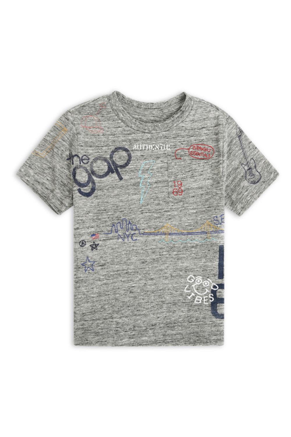 男幼童裝|印花短袖T恤 50週年紀念款-灰色
