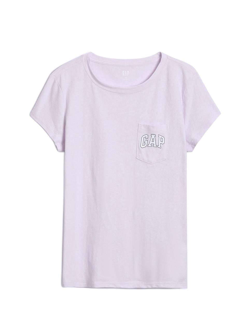 女裝|Logo棉質素色短袖T恤-薰衣草色