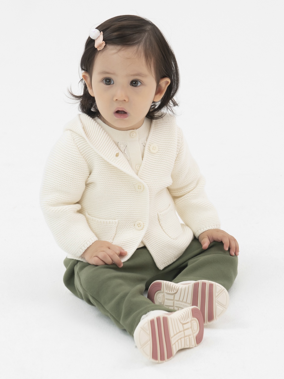嬰兒裝|獨角獸印花平織連帽針織衫-象牙白
