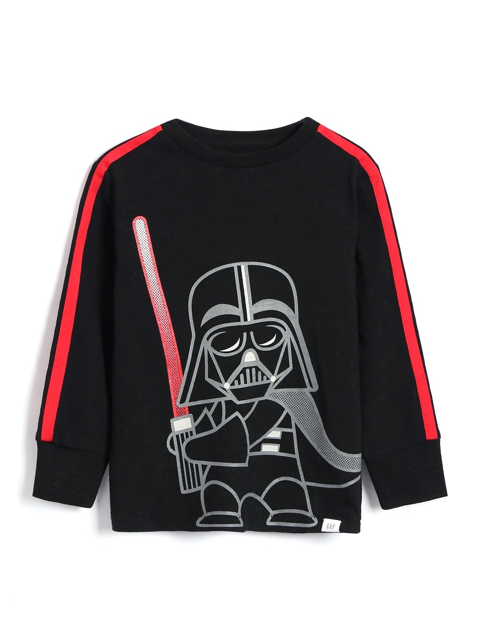 男幼童裝|Gap x Star Wars星際大戰聯名 圓領長袖T恤-純正黑