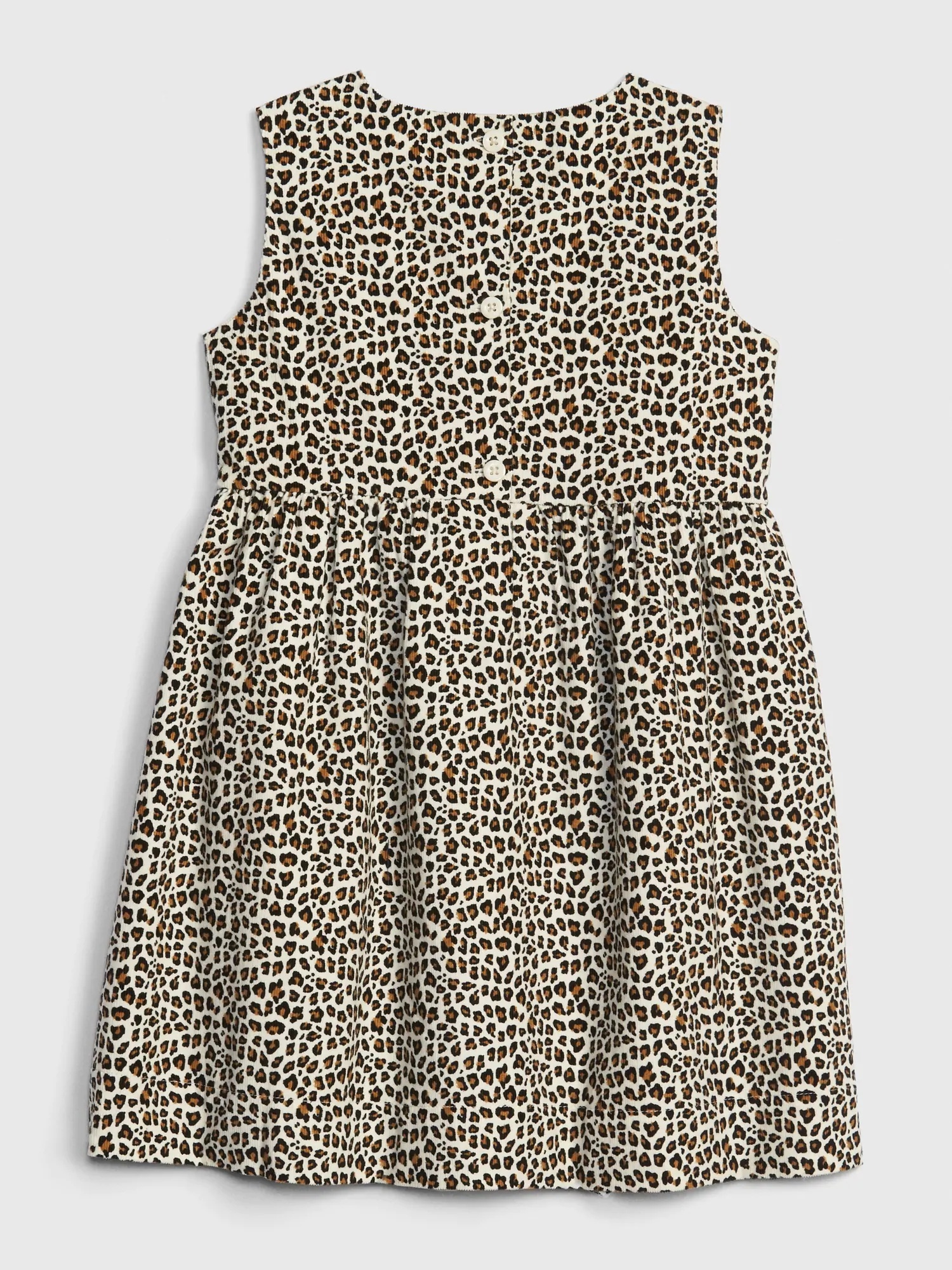 女幼童裝|豹紋鬆緊無袖洋裝-豹紋