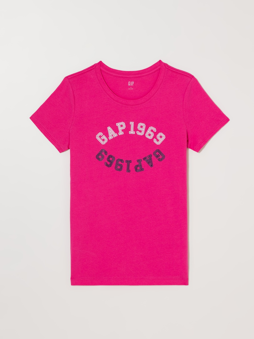 女裝|Logo棉質素色創意短袖T恤-櫻紅色