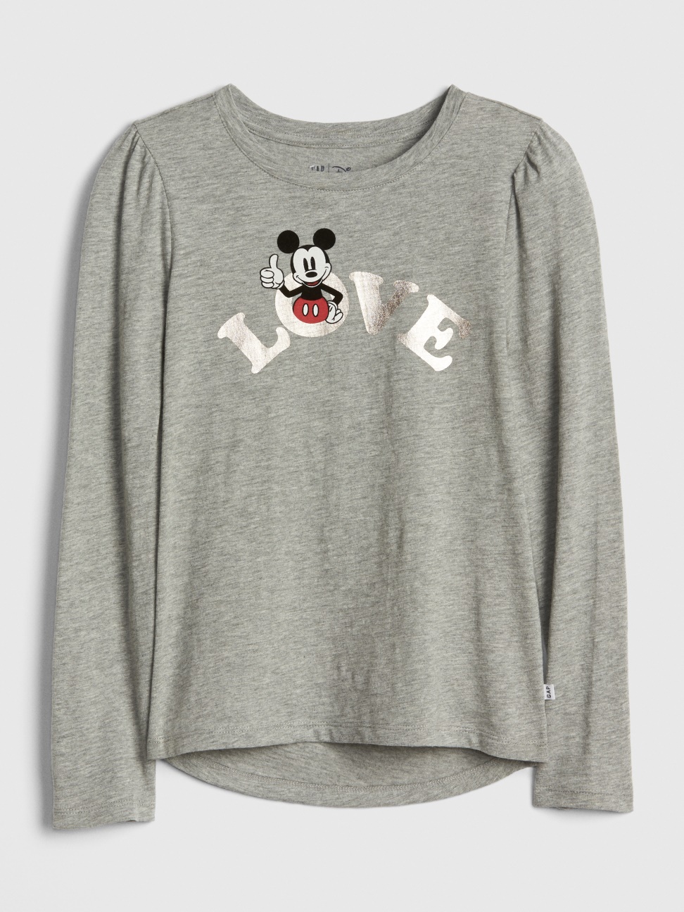 女童裝|Gap x Disney迪士尼聯名 套裝長袖T恤-麻灰色