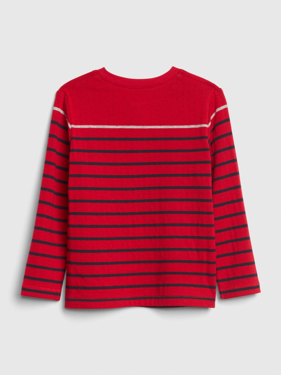 男幼童裝|清爽條紋設計長袖T恤-正紅色