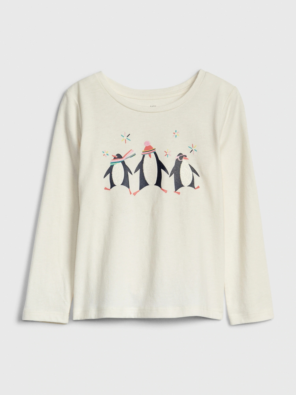 女幼童裝|圓領長袖T恤-企鵝印花