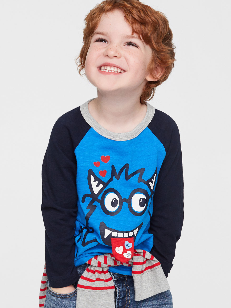男幼童裝|棉質舒適長袖T恤-微風藍
