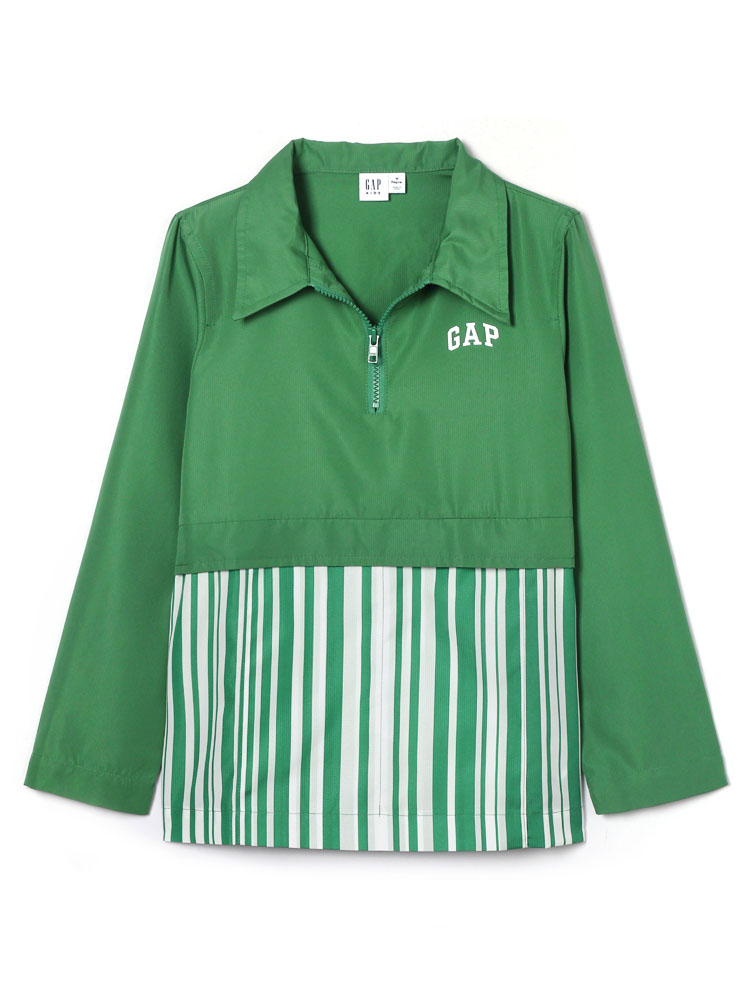 男童裝|Gap x CONSTANCE TSUI聯名 拼接設計拉鍊外套-棕櫚葉色