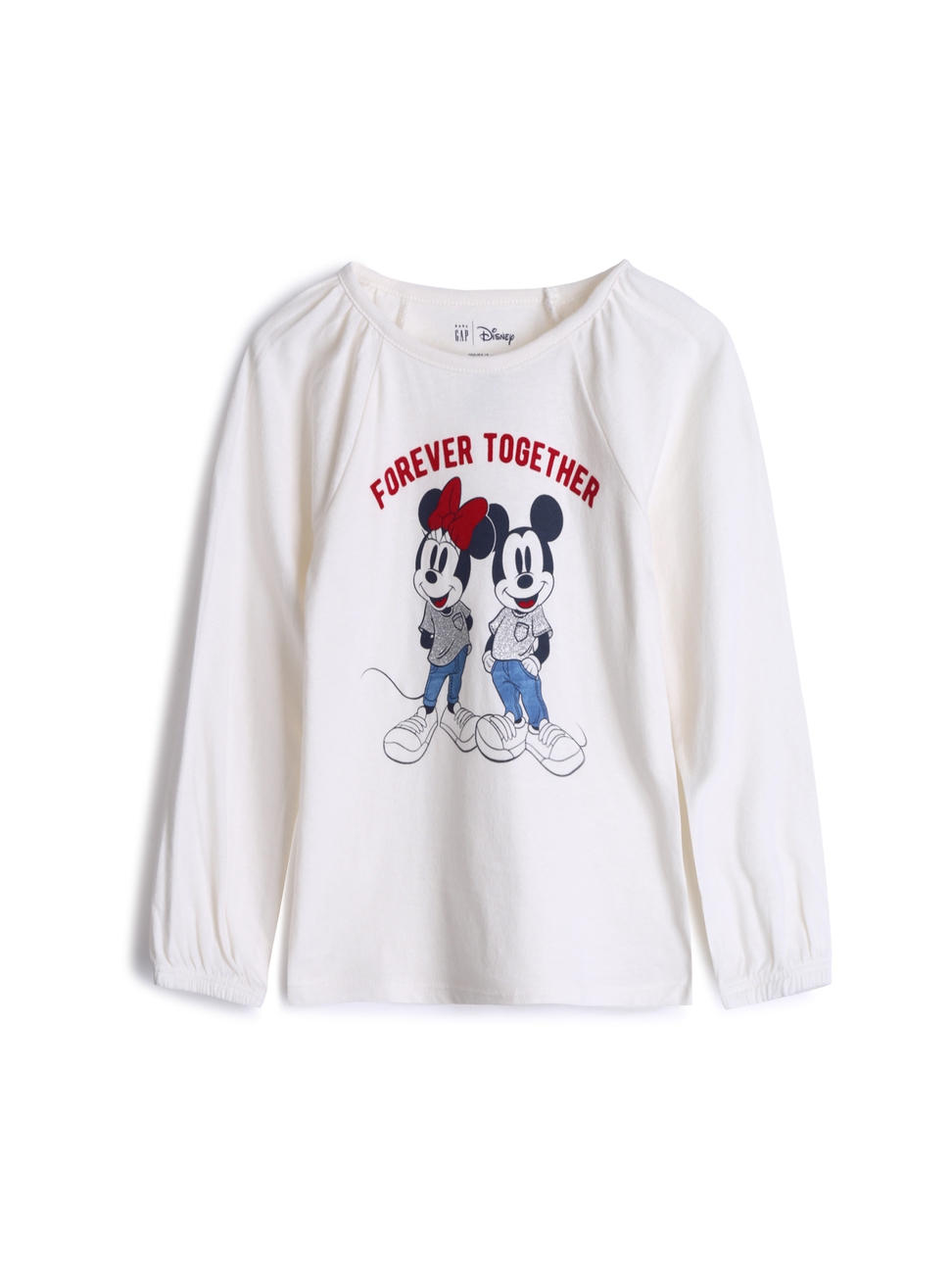 女幼童裝|Gap x Disney迪士尼聯名 米奇米妮T恤-象牙白