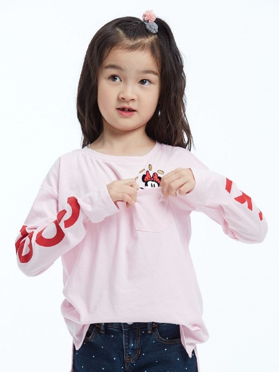 女童裝|Gap x Disney迪士尼聯名 米妮圓領T恤-混色粉