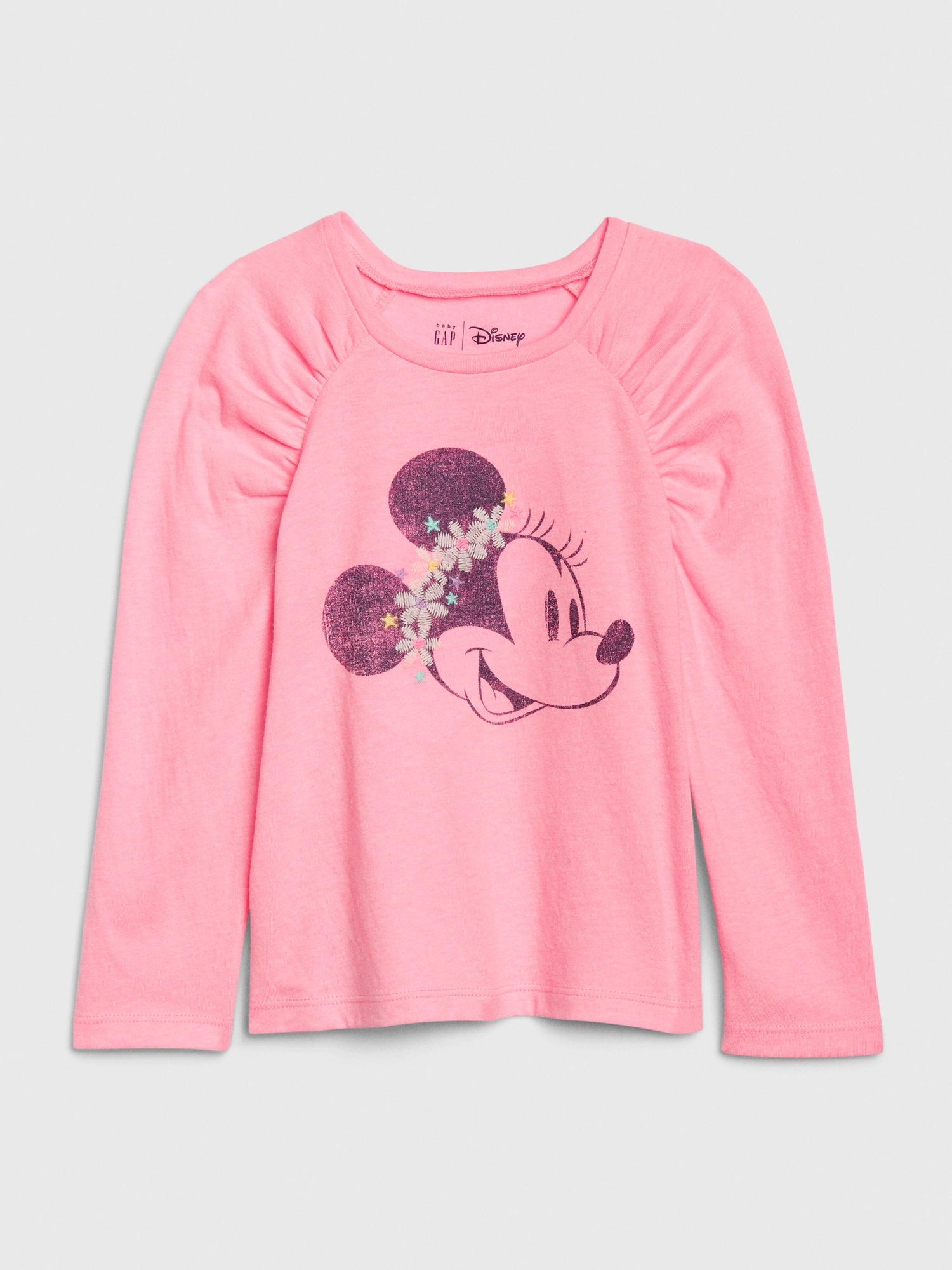 女幼童裝|Gap x Disney迪士尼聯名 米妮印花上衣-米妮老鼠圖案