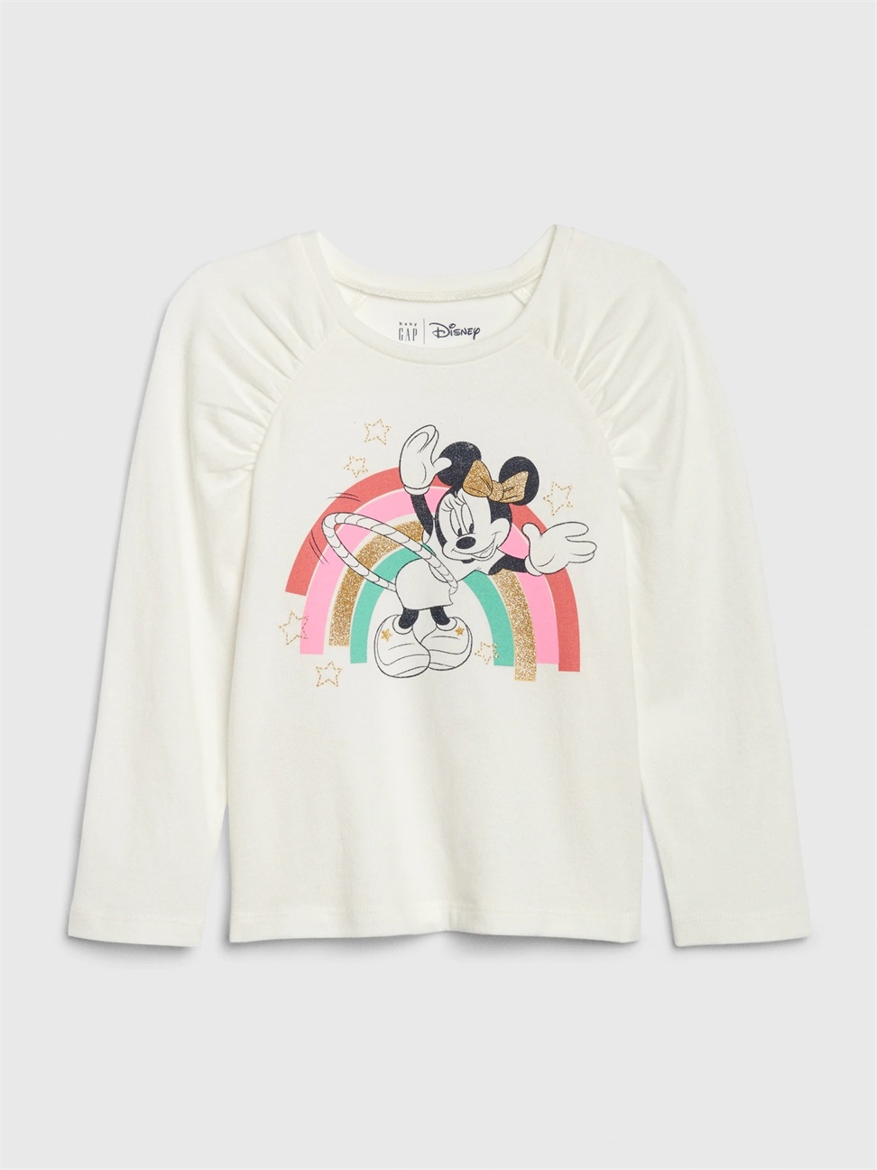 女幼童裝|Gap x Disney迪士尼聯名 米妮印花上衣-彩虹色