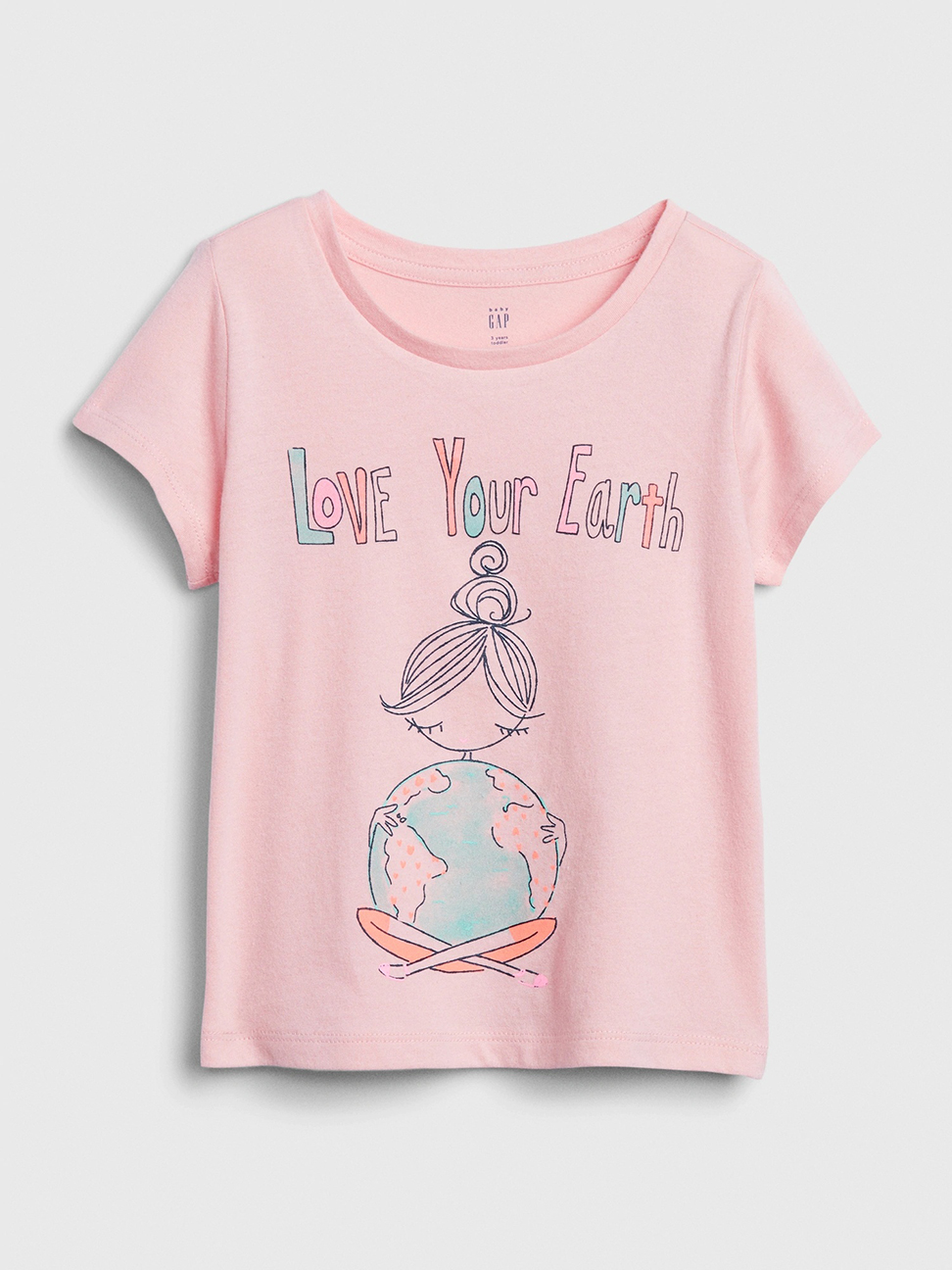 女幼童裝|棉質舒適圓領短袖T恤-粉色