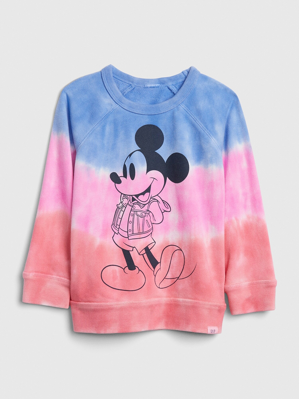 男幼童裝|Gap x Disney迪士尼聯名 米奇做舊風格圓領上衣-紮染