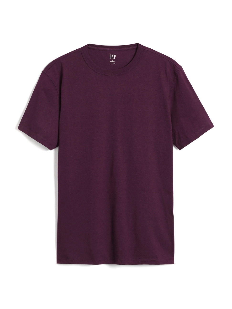 男裝|柔軟寬鬆素色圓領短袖T恤-深紫褐色