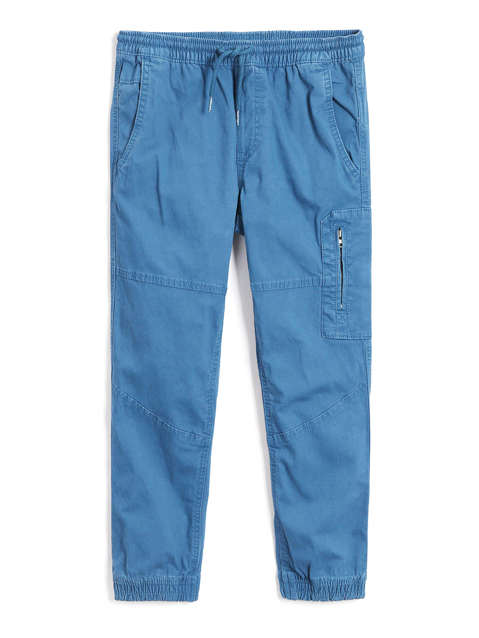 男童裝|舒適帆布鬆緊束口運動褲-海洋靛藍色
