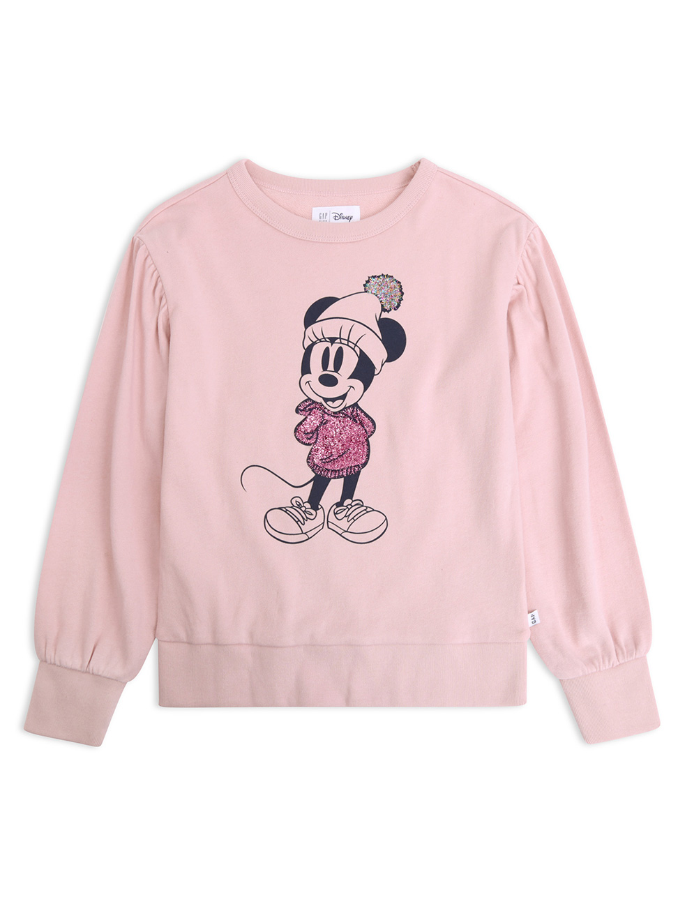 女童裝|Gap x Disney迪士尼聯名 米妮印花大學T-粉色