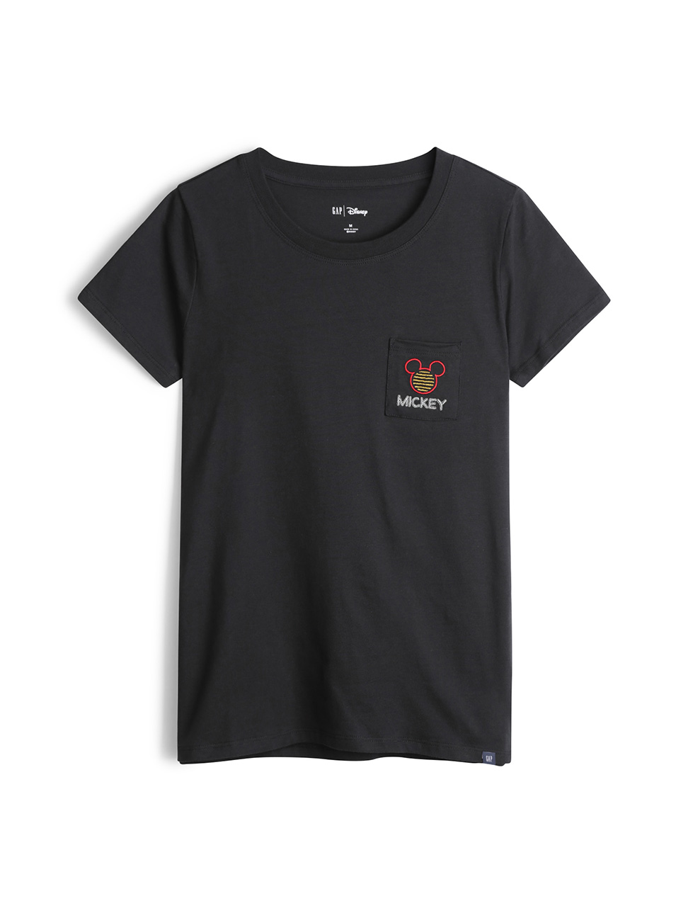 女裝|Gap x Disney迪士尼聯名 米奇棉質舒適圓領短袖T恤-基礎黑