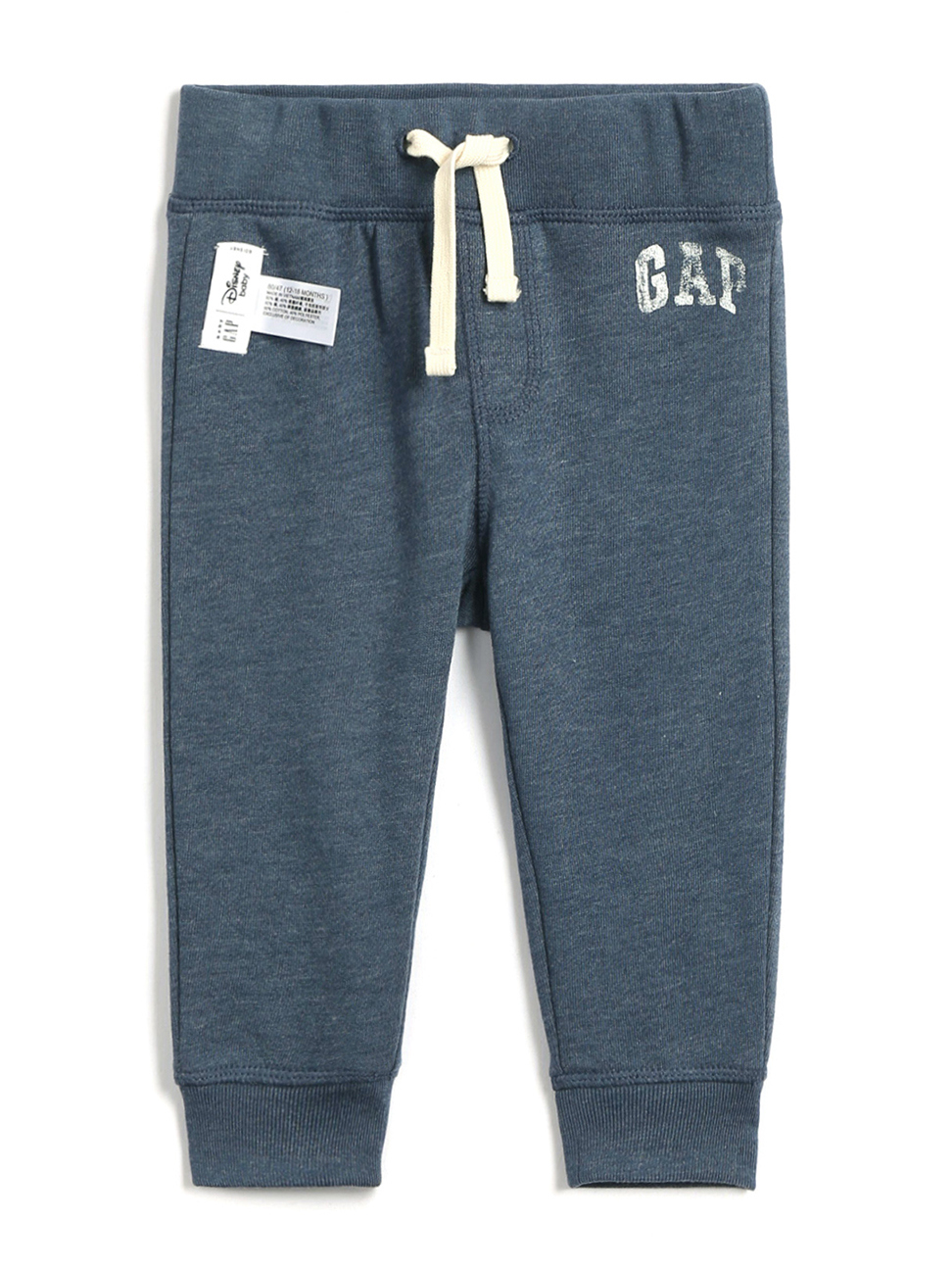 嬰兒裝|Gap x Disney迪士尼聯名 Logo棉質舒適鬆緊棉褲-淺藍色
