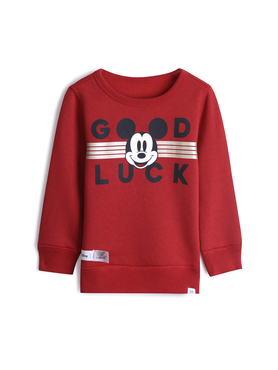 男幼童裝|Gap x Disney迪士尼聯名 米奇印花大學T-摩登紅色