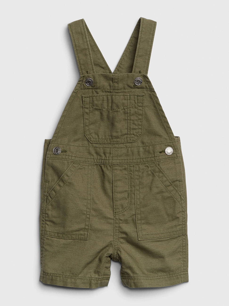 嬰兒裝|吊帶工裝短褲-軍綠色