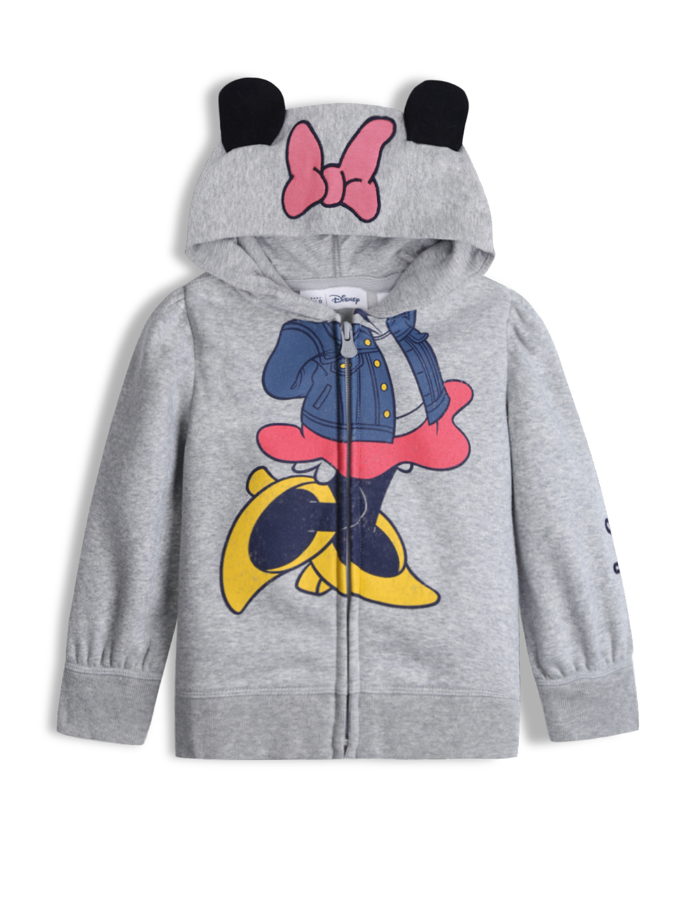 女幼童裝|Gap x Disney迪士尼聯名 米妮連帽外套-米妮老鼠圖案