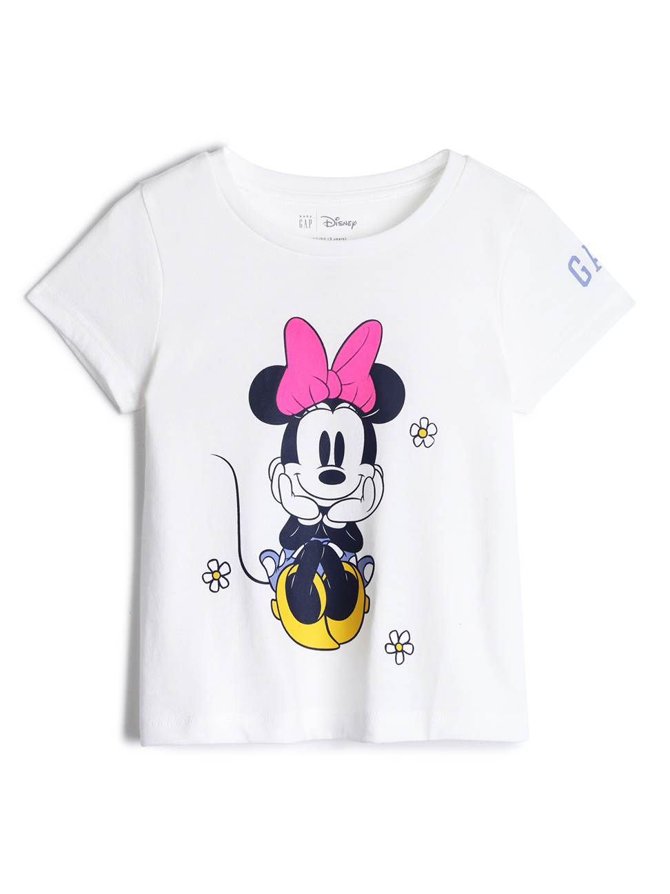 女幼童裝|Gap x Disney迪士尼聯名 米妮短袖T恤-光感亮白