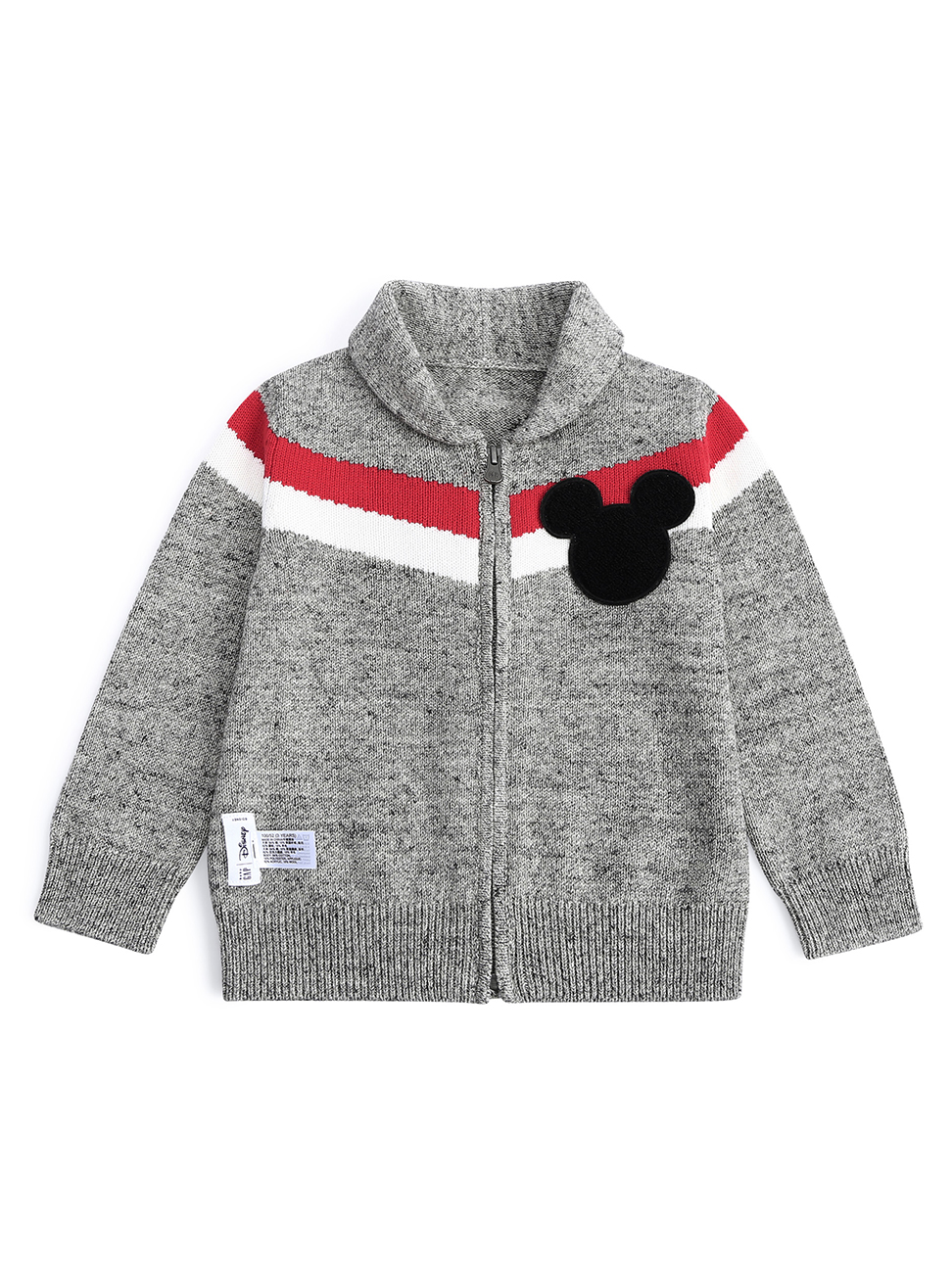 男幼童裝|Gap x Disney迪士尼聯名 米奇針織衫-淺石楠灰