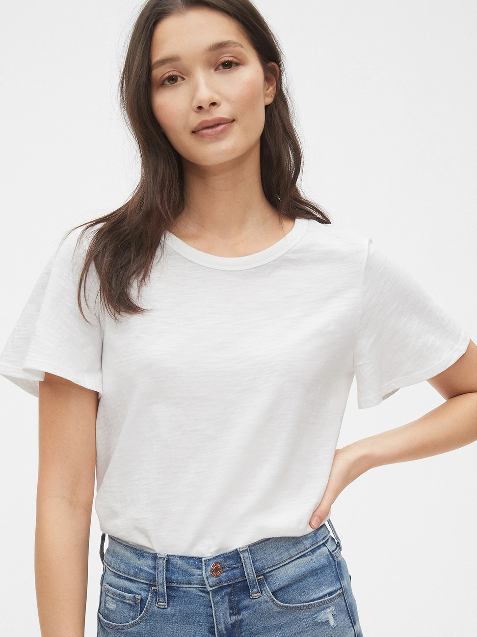 女裝|棉質舒適素色短袖T恤-白色