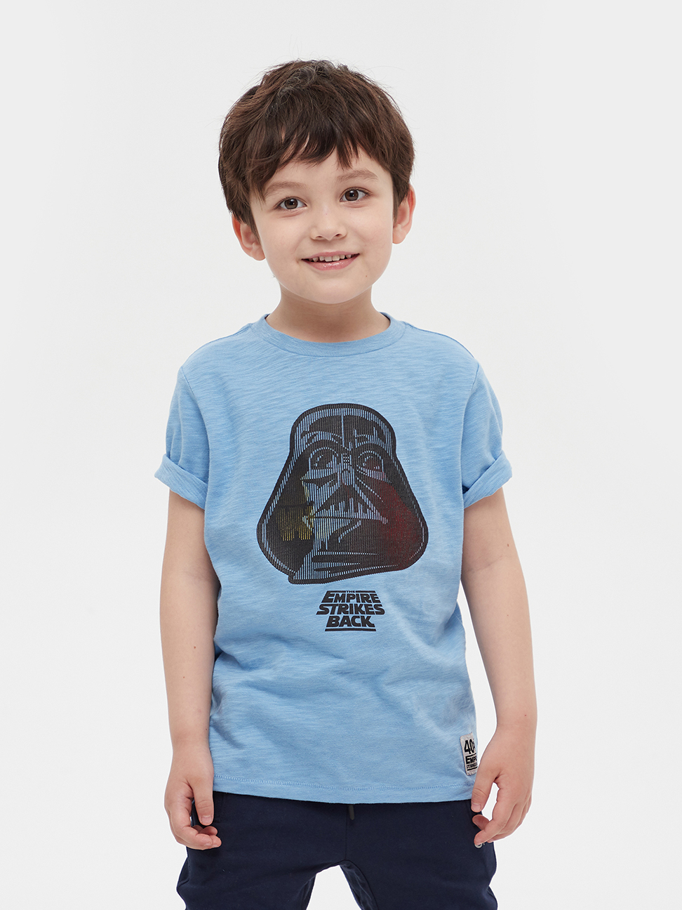 男童裝|Gap x Star Wars星際大戰聯名 3D圓領短袖T恤-舒適藍