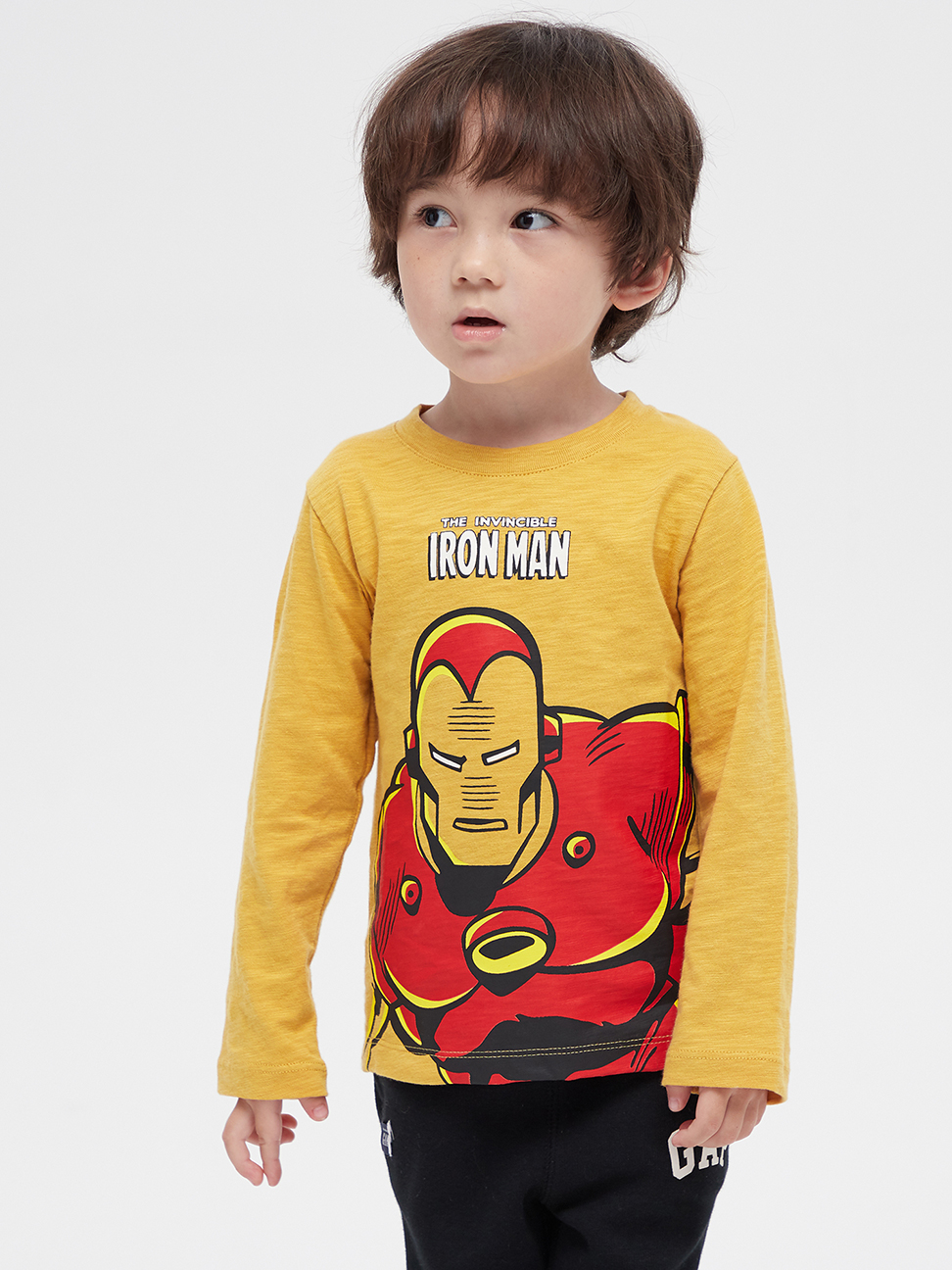 男幼童|Gap x Marvel 漫威系列印花圓領長袖T恤