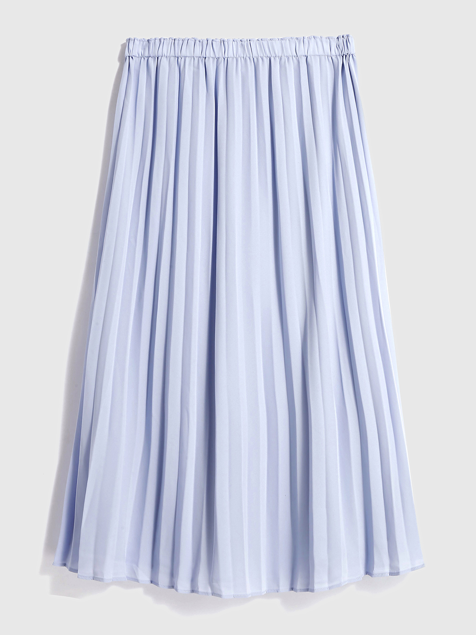 女裝|清爽鬆緊編織百褶裙-淺藍色