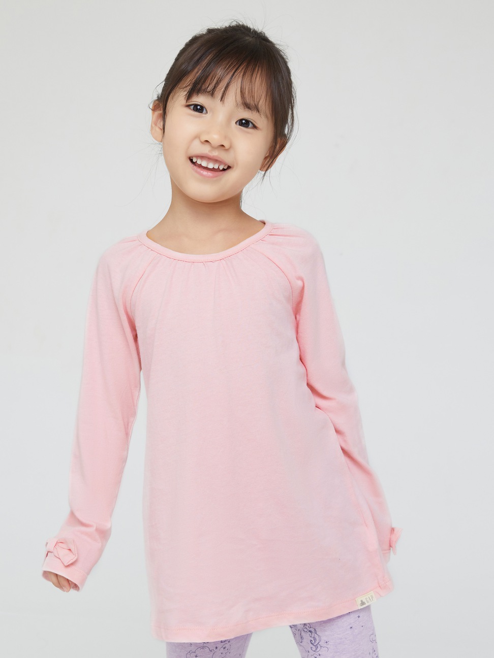 女幼童|簡約素色長袖T恤