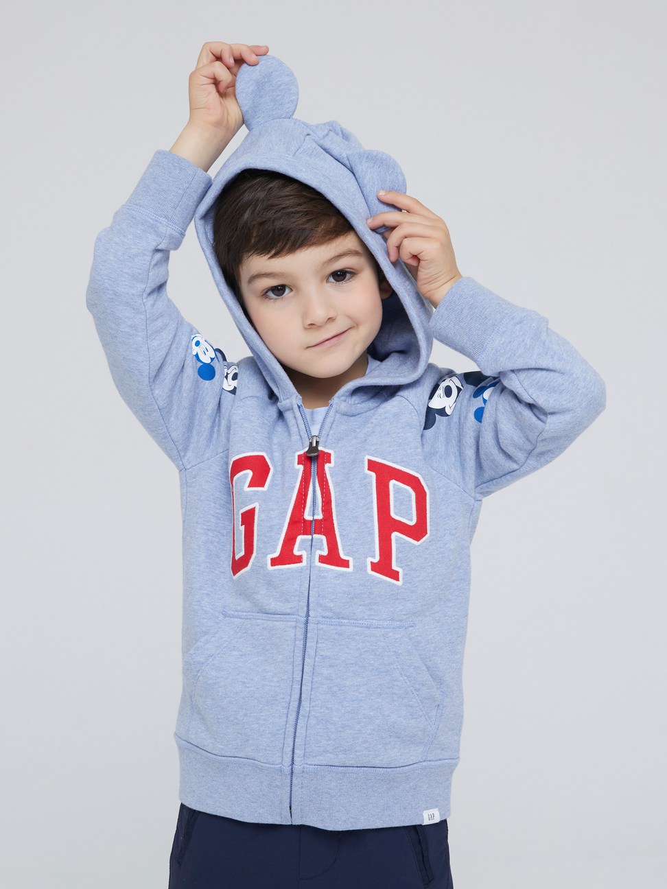 男幼童裝|Gap x Disney迪士尼聯名 Logo連帽外套-淺藍色