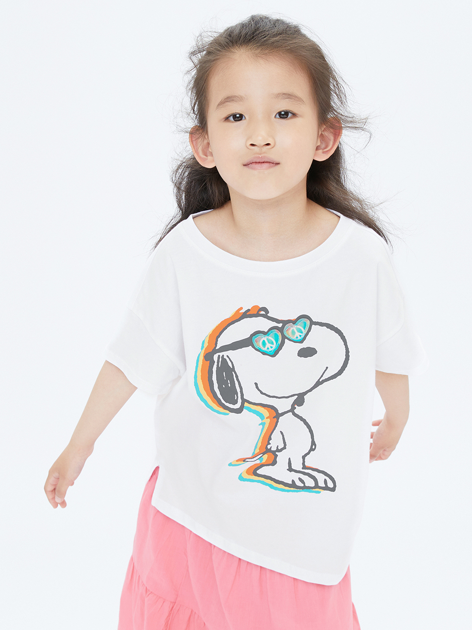女童裝|Gap x Snoopy史努比聯名 純棉短袖T恤-白色