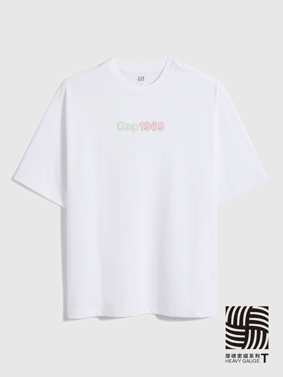 男女同款|Logo純棉短袖T恤-白色-背面無Logo印花