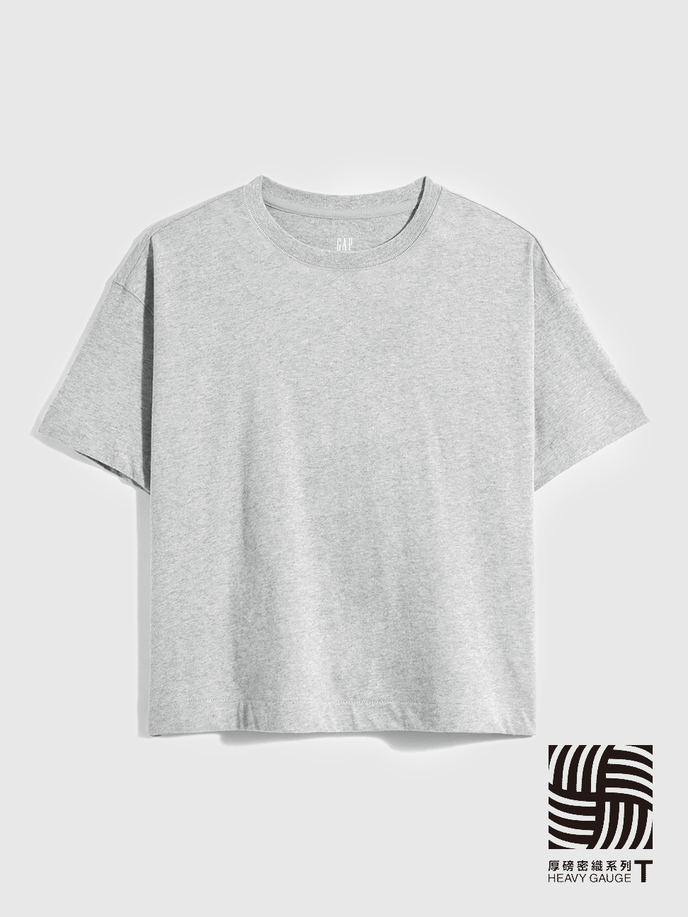 女裝|條紋/素色短袖T恤-淺灰色