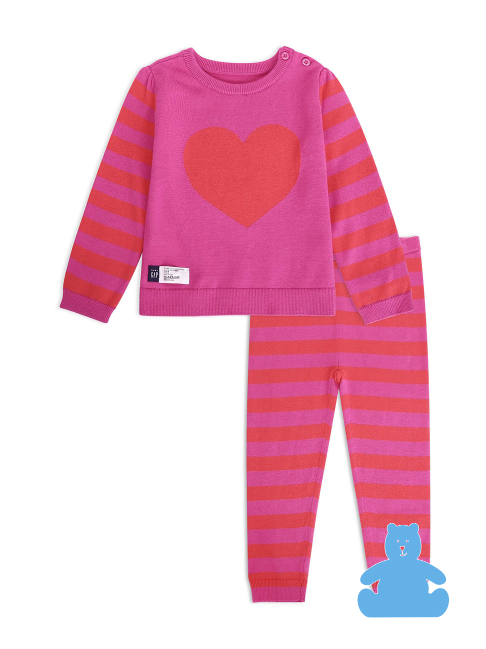 嬰兒裝|刺繡長袖圓領針織衫套裝 布萊納系列-粉紅色